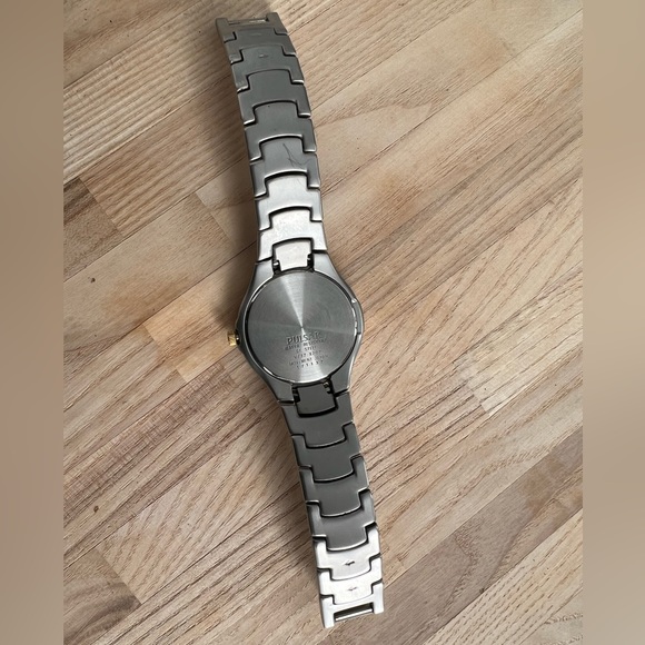 Pulsar Watch Men's Stainless Matte Silver Gold Tone with Date Window Quartz - Picture 8 of 10